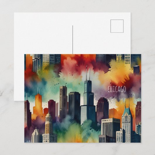 Carte Postale Art de Chicago (Devant / Derrière)