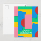 Carte Postale Art de couleur abstraite élégante personnalisée po (Devant / Derrière)