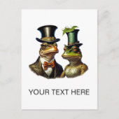 Carte Postale Art de couple de grenouilles victoriennes mignon C (Devant)