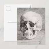 Carte Postale Art de crâne graphique : Conception d'encre minima (Devant / Derrière)