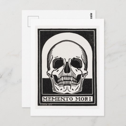 Carte Postale Art de crâne Memento Mori (Devant / Derrière)