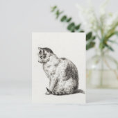 Carte Postale Art de crayon noir vintage (Debout devant)