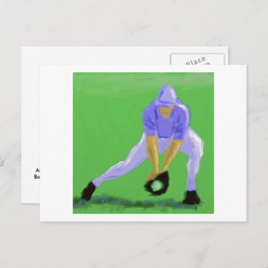 Carte Postale Art de crochet de base-ball (Devant / Derrière)