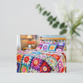 Carte Postale Art de crochet Granny Square (Debout devant)