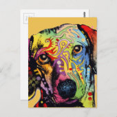 Carte Postale art de dachshund coloré (Devant / Derrière)