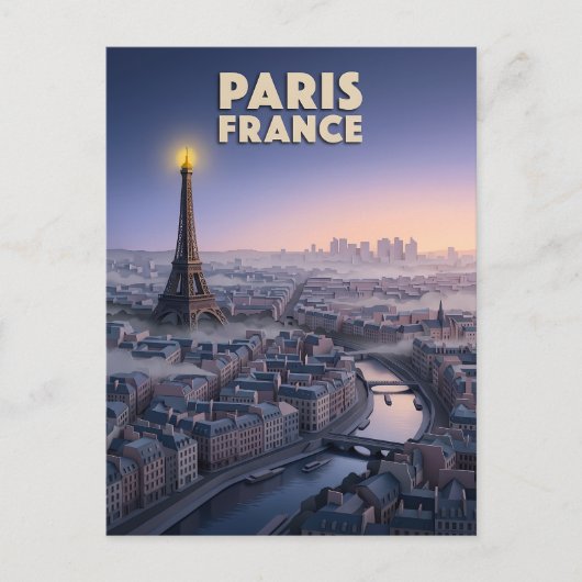 Carte Postale Art de découpe de papier Paris France (Devant)