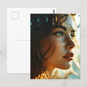 Carte Postale art de femme en double exposition