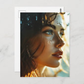 Carte Postale art de femme en double exposition (Devant / Derrière)