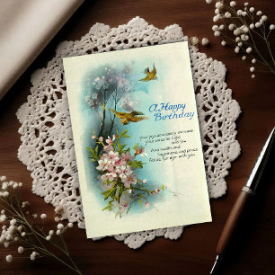 Carte Postale Art de fleur d'anniversaire vintage 1920 