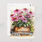 Carte Postale Art de fleur d'aster fraîchement cueilli (Devant / Derrière)