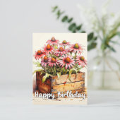 Carte Postale Art de fleur d'aster fraîchement plantée (Debout devant)