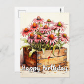 Carte Postale Art de fleur d'aster fraîchement plantée (Devant / Derrière)