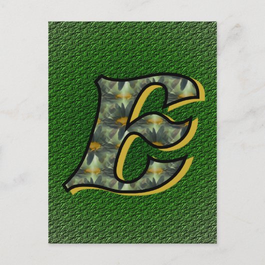Carte Postale Art de fleur de marguerite avec initiale de monogr (Devant)