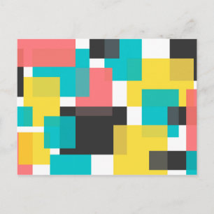 Carte Postale Art de forme géométrique urbaine coloré, cool et t