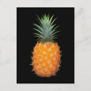 Carte Postale Art de fruit ananas néon lumineux