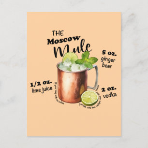 Carte Postale Art de la barre de recettes de Moscou Mule