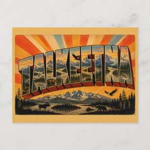 Carte Postale Art de la confluence de la rivière de montagne de