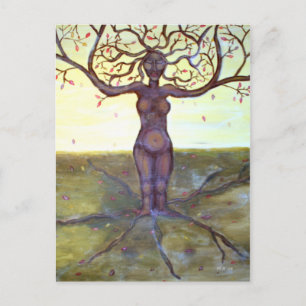Carte Postale Art de la déesse des arbres "enraciné"