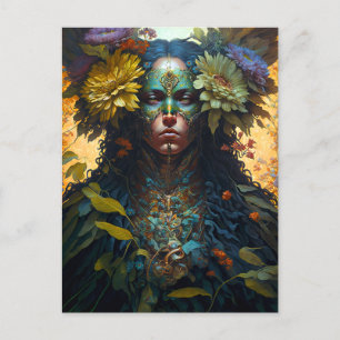 Carte Postale Art de la déesse des fleurs Imaginaire