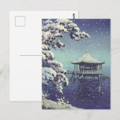 Carte Postale Art de la scène d'hiver de la rivière Japonaise  (Devant / Derrière)