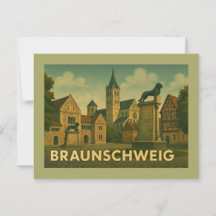 Carte Postale Art de la ville de Brunswick Allemagne
