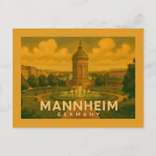 Carte Postale Art de la ville de Mannheim Allemagne