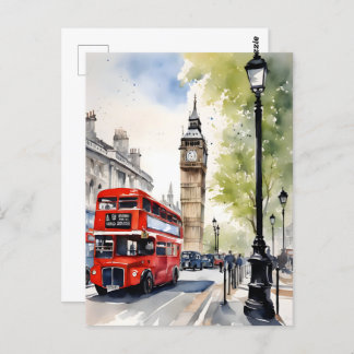 Carte Postale Art de l'aquarelle à Londres