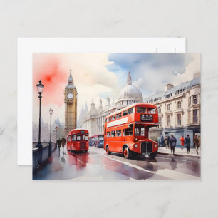 Carte Postale Art de l'aquarelle à Londres
