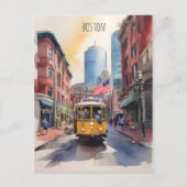Carte Postale Art de l'aquarelle de Boston (Devant)