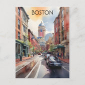 Carte Postale Art de l'aquarelle de Boston (Devant)