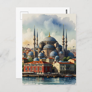 Carte Postale Art de l'aquarelle d'Istanbul