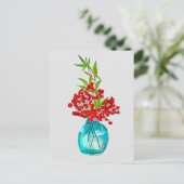 Carte Postale Art de l'aquarelle Red Berries (Debout devant)