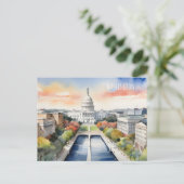 Carte Postale Art de l'aquarelle Washington DC (Debout devant)
