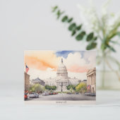Carte Postale Art de l'aquarelle Washington DC (Debout devant)