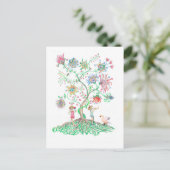 Carte Postale art de l'arbre fleuri (Debout devant)