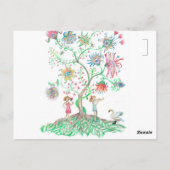 Carte Postale art de l'arbre fleuri (Dos)