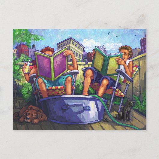 Carte Postale Art de lecture en été (Devant)
