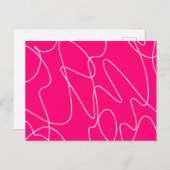 Carte Postale Art de ligne rose chaud (Devant / Derrière)
