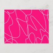 Carte Postale Art de ligne rose chaud (Devant)