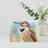 Carte Postale Art de l'oiseau pic flamboyant (Debout devant)
