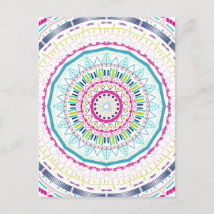 Carte Postale Art de mandala coloré vibrant