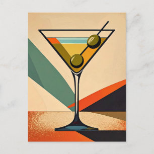 Carte Postale Art de Martini en bloc de couleur moderne du milie