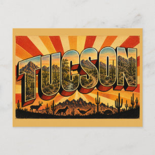 Carte Postale Art de montagne du désert de Sonora de Tucson Ariz