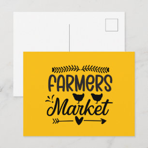Carte Postale Art de mots de marché de fermiers amusant 