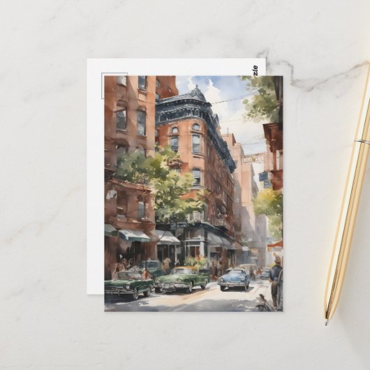 Carte Postale Art de New York (Devant/Arrière en situation)