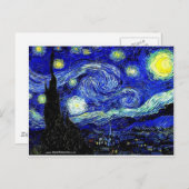 Carte Postale Art de nuit vVan Gogh Starry (Devant / Derrière)