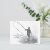 Carte Postale Art de pêche vintage (Debout devant)