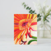 Carte Postale Art de peinture à l'aquarelle de fleurs de Gerbera (Debout devant)