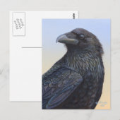 Carte Postale Art de peinture de coucher du soleil de Raven de (Devant / Derrière)