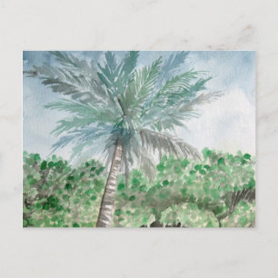Carte Postale art de plage de palmier